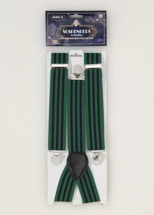 Roaring 20's Suspenders Green/Blue Striped | 1ct - Zurchers