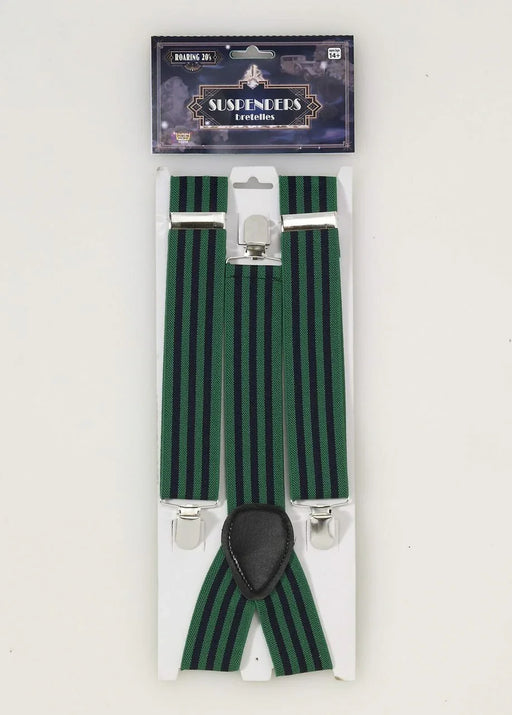 Roaring 20's Suspenders Green/Blue Striped | 1ct - Zurchers