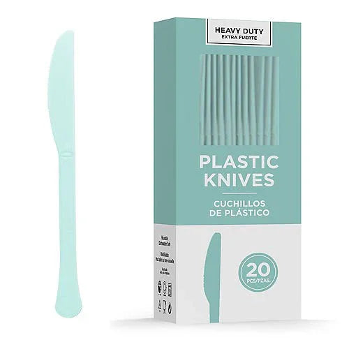 Robin's Egg Blue Heavy Duty Plastic Knives | 20ct - Zurchers