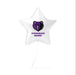White star-shaped balloon with a logo and 'Congrats Name!' text on a white background