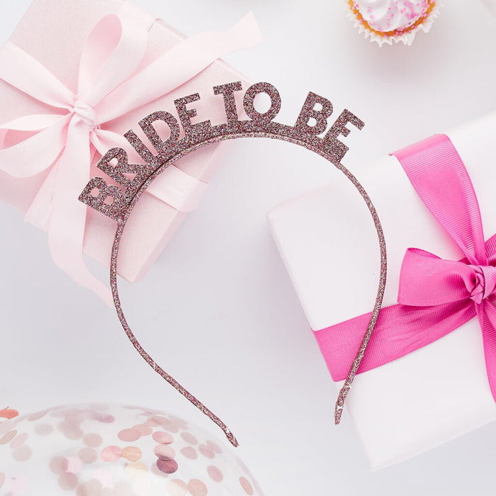 Rose Gold Glitter Bride To Be Headband | 1ct - Zurchers
