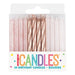 24ct Rose Gold Glitter Spiral Candle - Party Supplies