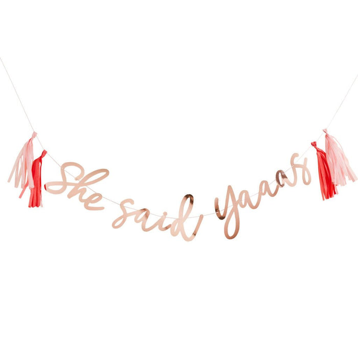 Rose Gold She Said Yaaas Tassel Banner | 1ct - Zurchers