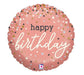 Rose Gold Confetti Birthday Holographic Foil Balloon, 18" | 1 ct - Zurchers