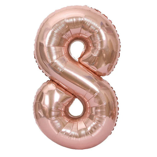 Rose Gold Jumbo Number Balloons 34" - Zurchers