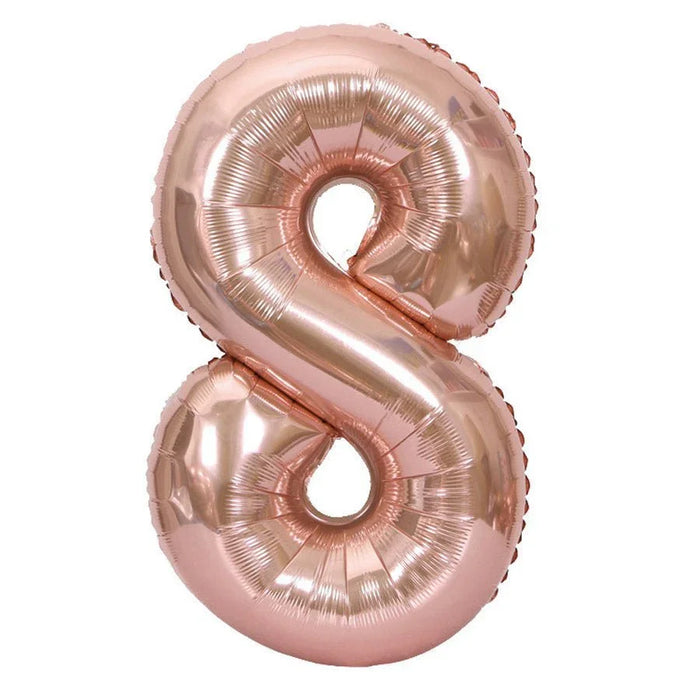 Rose Gold Jumbo Number Balloons 34" - Zurchers