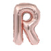Air Filled Rose Gold Mylar Letter Balloon, 16" | 1 ct - Zurchers
