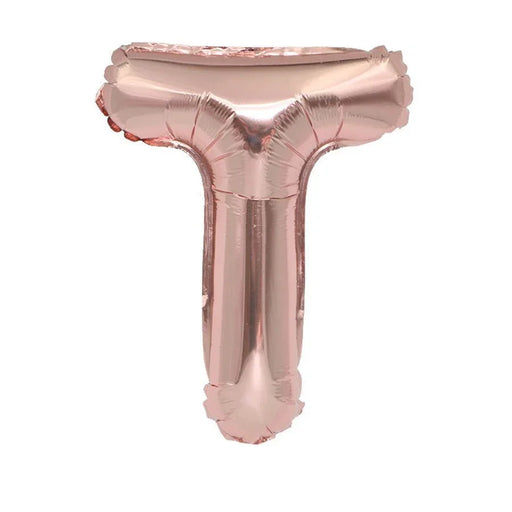 Rose Gold Mylar ''T'' Letter Balloon, 16" | 1 ct - Zurchers