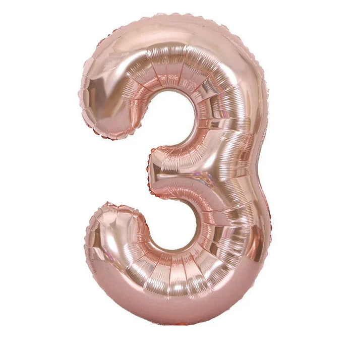 Rose Gold Number Balloons 16" - Zurchers
