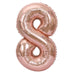 Rose Gold Number Balloons 16" - Zurchers