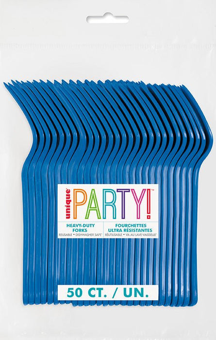 50ct Forks Royal Blue Premium - Party Supplies