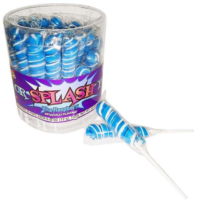 Royal Blue Color Splash Blue Raspberry Lollipops | 30ct - Zurchers