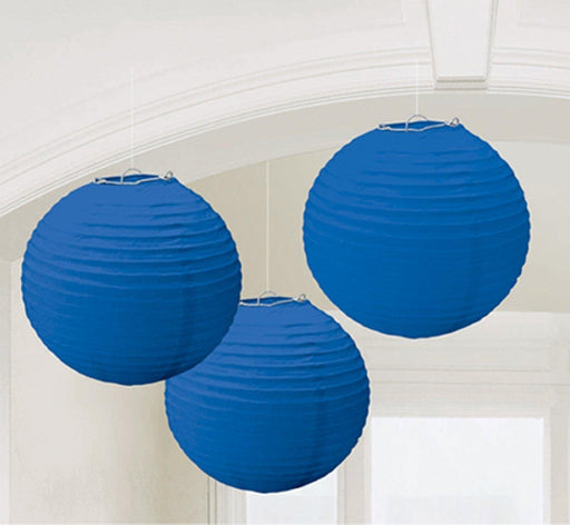 Royal Blue Paper Lanterns, 9.5'' | 3 ct - Zurchers