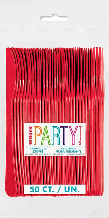 50ct Knives Ruby Red Premium - Party Supplies