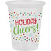 This Christmas Holiday Cheers Clear Plastic Cup is perfect for hosting holiday gatherings! Each cup holds 16oz of your favorite drinks and comes in a pack of 8. Enjoy a festive celebration with these durable, clear plastic cups.