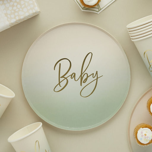 Sage Baby Paper Plates | 8ct