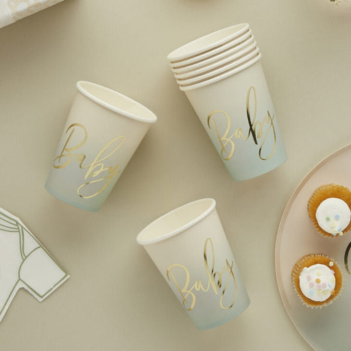 Sage Ombre Baby Paper Cups | 8ct