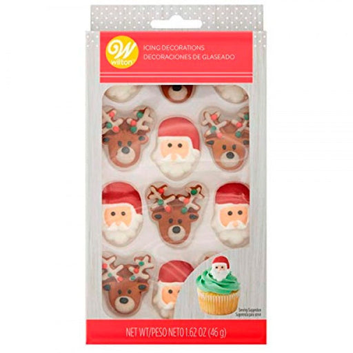 Santa and Reindeer Icing Decorations | 12ct - Zurchers