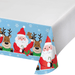 Santa and Reindeer Plastic Table Cover with Snowflakes | 1ct - Zurchers