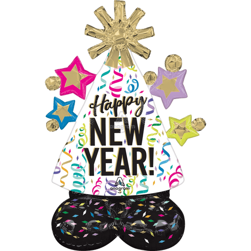 SATIN NEW YEAR CONFETTI CHEER AIRLOONZ JUNIOR 27"x36" | 1ct - Zurchers