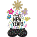 SATIN NEW YEAR CONFETTI CHEER AIRLOONZ JUNIOR 27"x36" | 1ct - Zurchers