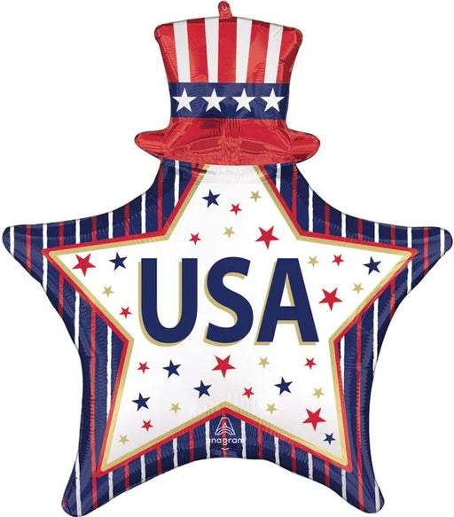 USA Stars and Stripes SuperShape Satin Mylar Balloon 30" | 1 ct - Zurchers