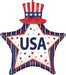 USA Stars and Stripes SuperShape Satin Mylar Balloon 30" | 1 ct - Zurchers
