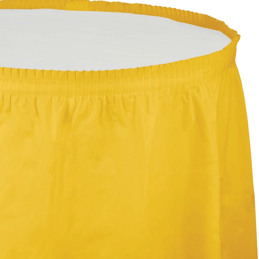 School Bus Yellow Plastic Tableskirt | 1ct