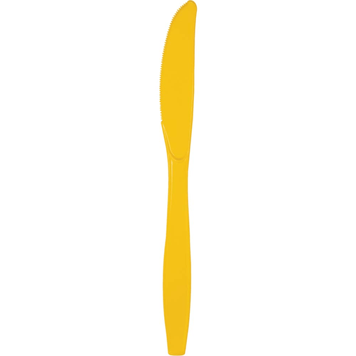 School Bus Yellow Premium Plastic Knives | 24ct