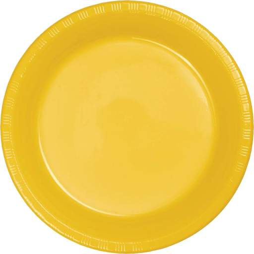 School Bus Yellow Plastic Plates 7" | 20ct