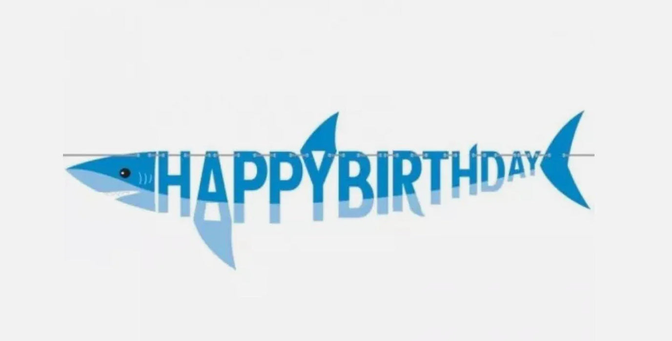 Shark Party Happy Birthday Banner | 1ct - Zurchers