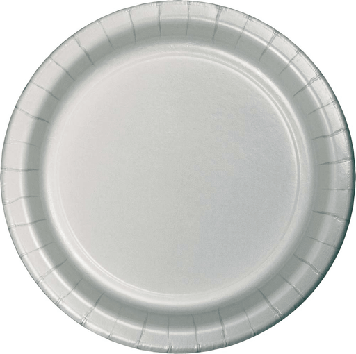 Shimmering Silver Paper Plates 10" | 24ct