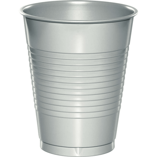 Shimmering Silver Premium 16oz Plastic Cups | 20ct
