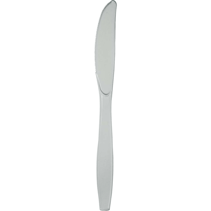 Shimmering Silver Premium Plastic Knives | 24ct - Zurchers