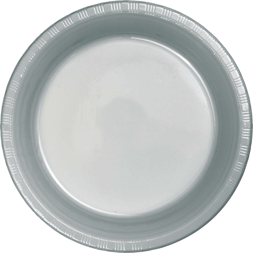 Shimmering Silver Premium Plastic Plates 7" | 20ct