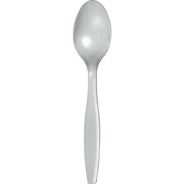 Shimmering Silver Premium Plastic Spoons 24 | ct - Zurchers