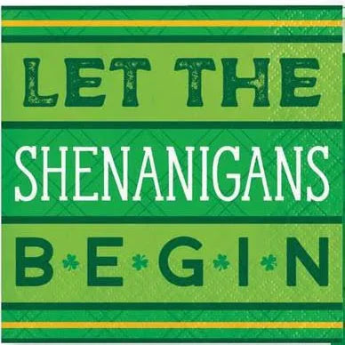 St. Patrick's Day Let the Shenanigans Begin Beverage Napkins | 16ct