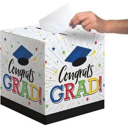 A 12-Inch Square Graduation Hats Off Grad Card Box.