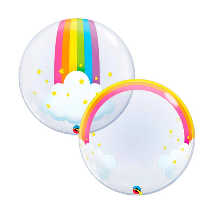 Rainbow Clouds Deco Bubble Balloon 24" | 1 ct