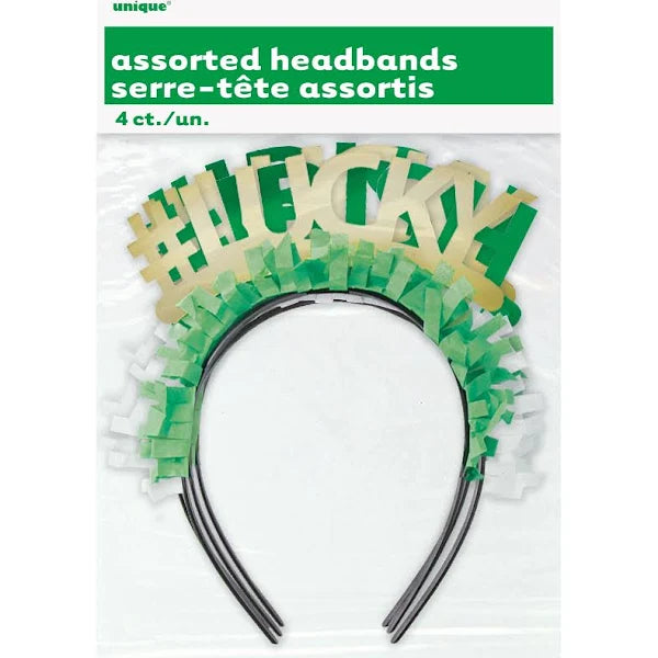 St. Patrick's Day Gold foil Assorted Headbands | 4 ct