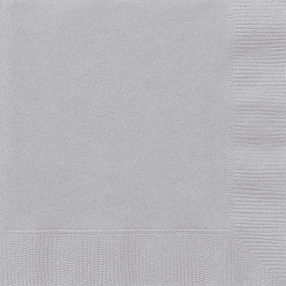 40ct Dinner Napkins Silver - Party Supplies