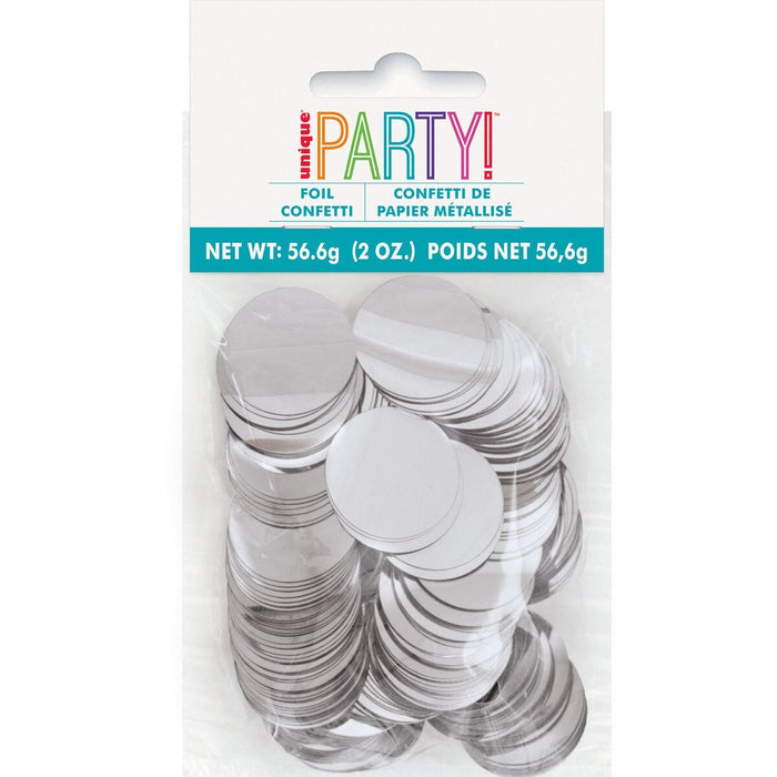 2oz Silver Foil Confetti - Party Supplies