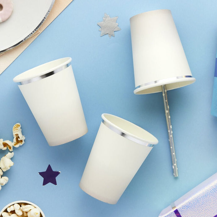 Silver Gray Ombre Paper Cups | 8ct - Zurchers