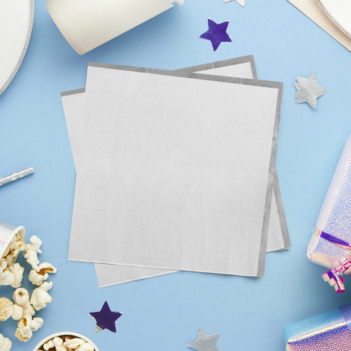 Silver Gray Ombre Paper Napkins | 16ct