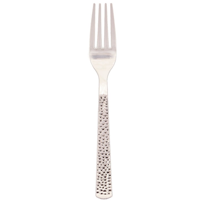 24ct Silver Hammered Forks - Party Supplies