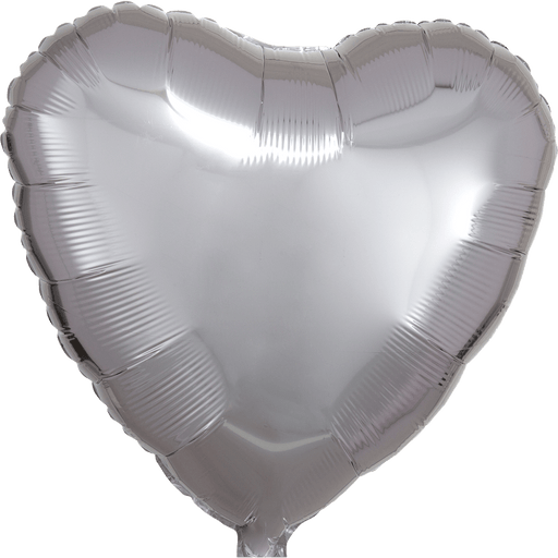 1ct Silver Heart Mylar Balloon 18"