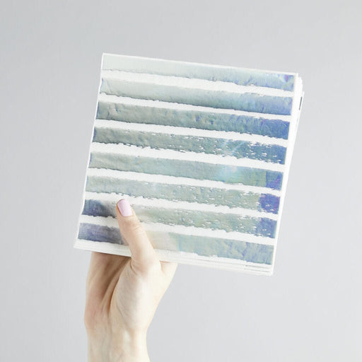 Silver Iridescent Foil Striped Napkins | 16ct