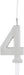 Silver Number 4 Sparkler Candle - Party Supplies