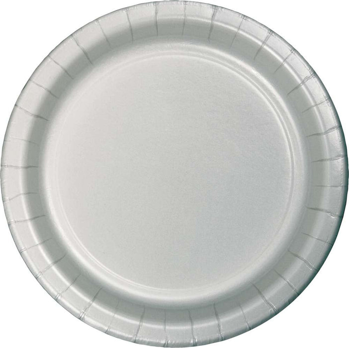 9in Paper Plate Silver - Party Supplies
