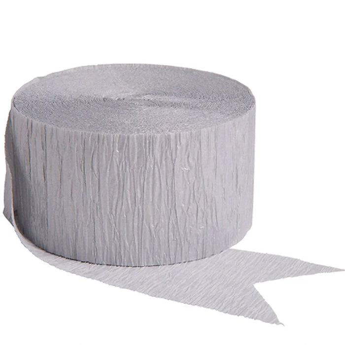 Silver Crepe Paper Streamer | 81' - Zurchers